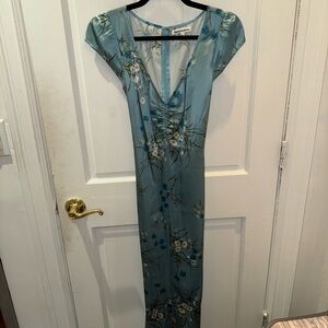Reformation silk blue floral maxi dress. NEVER worn!